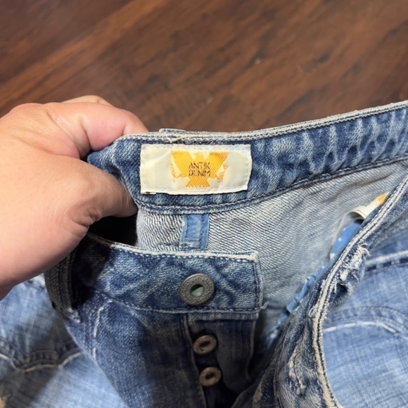 ANTIK DENIM JEANS Vintage 90s Y2K Fashion  embroidered back pocket size 28 EUC - Picture 6 of 16